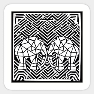 Geometric Elephants 2 Sticker